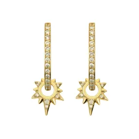 14K Tiny Love Explosion Starburst Charm Earrings