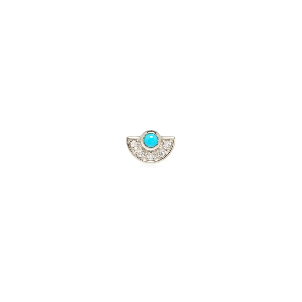 14k Turquoise & Diamond Horizon Fan Studs