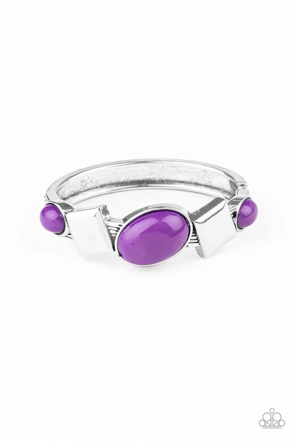 Abstract Appeal Purple and Silver Bracelet - Paparazzi Accessories