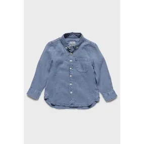 Academy Brand Rookie Hampton Linen Shirt - Blue Horizon