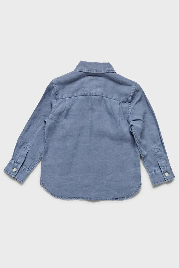 Academy Brand Rookie Hampton Linen Shirt - Blue Horizon