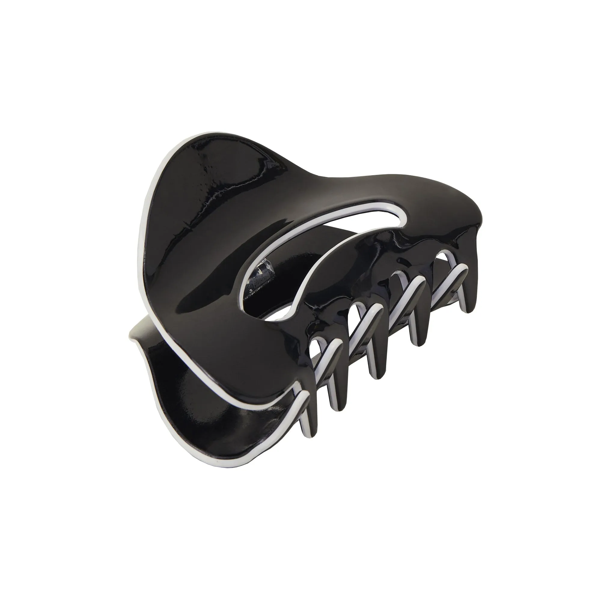 Accessorize London Women's Black Curved Contrast Claw Clip