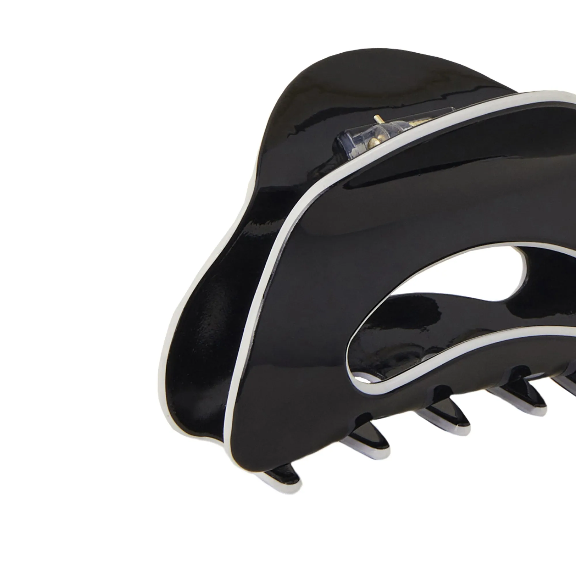 Accessorize London Women's Black Curved Contrast Claw Clip