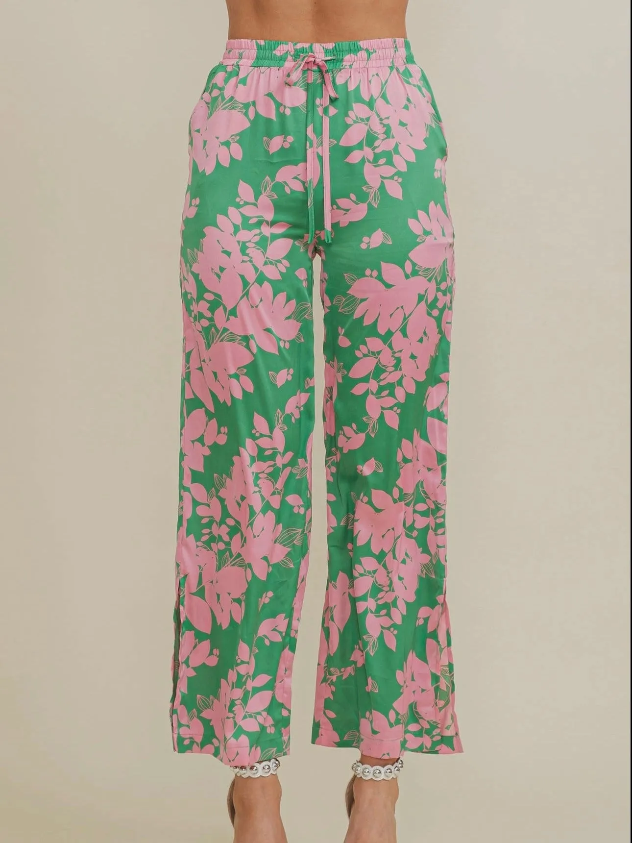 Adore You Floral Satin Pant | Part of Set