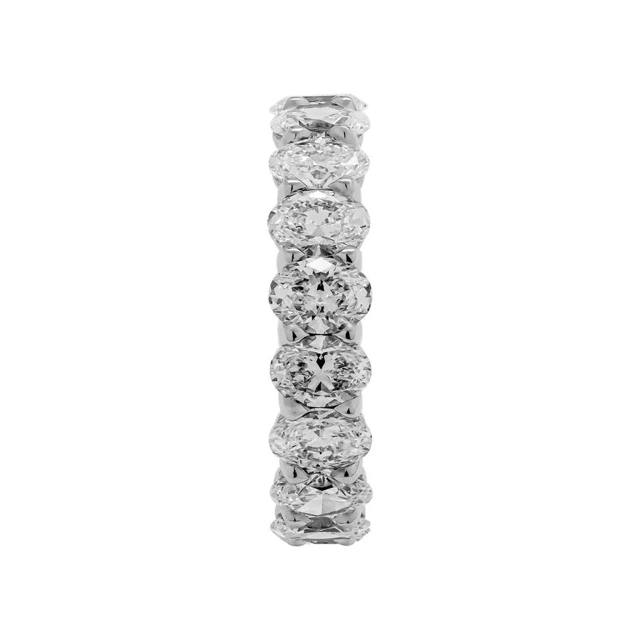 AILA 7 Carat Oval Cut Diamond Eternity Band in Platinum 40 pointer GIA Certified By Mike Nekta SIZE 6