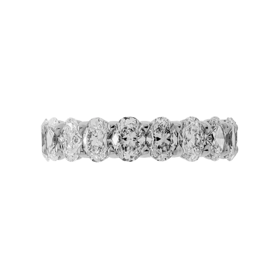 AILA 7 Carat Oval Cut Diamond Eternity Band in Platinum 40 pointer GIA Certified By Mike Nekta SIZE 6