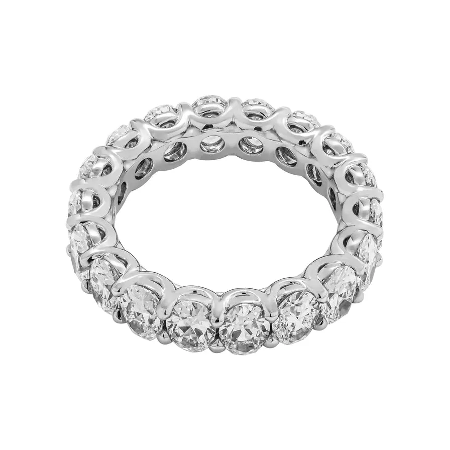 AILA 7 Carat Oval Cut Diamond Eternity Band in Platinum 40 pointer GIA Certified By Mike Nekta SIZE 6