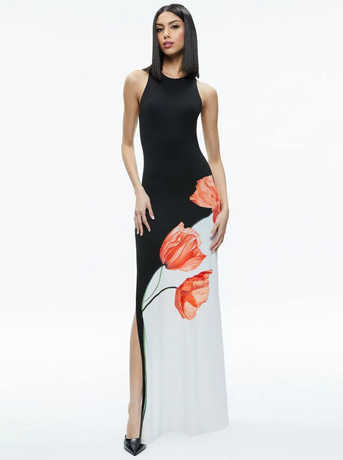 Alice   Olivia - Pania Racer Maxi Dress - Dream Life Black