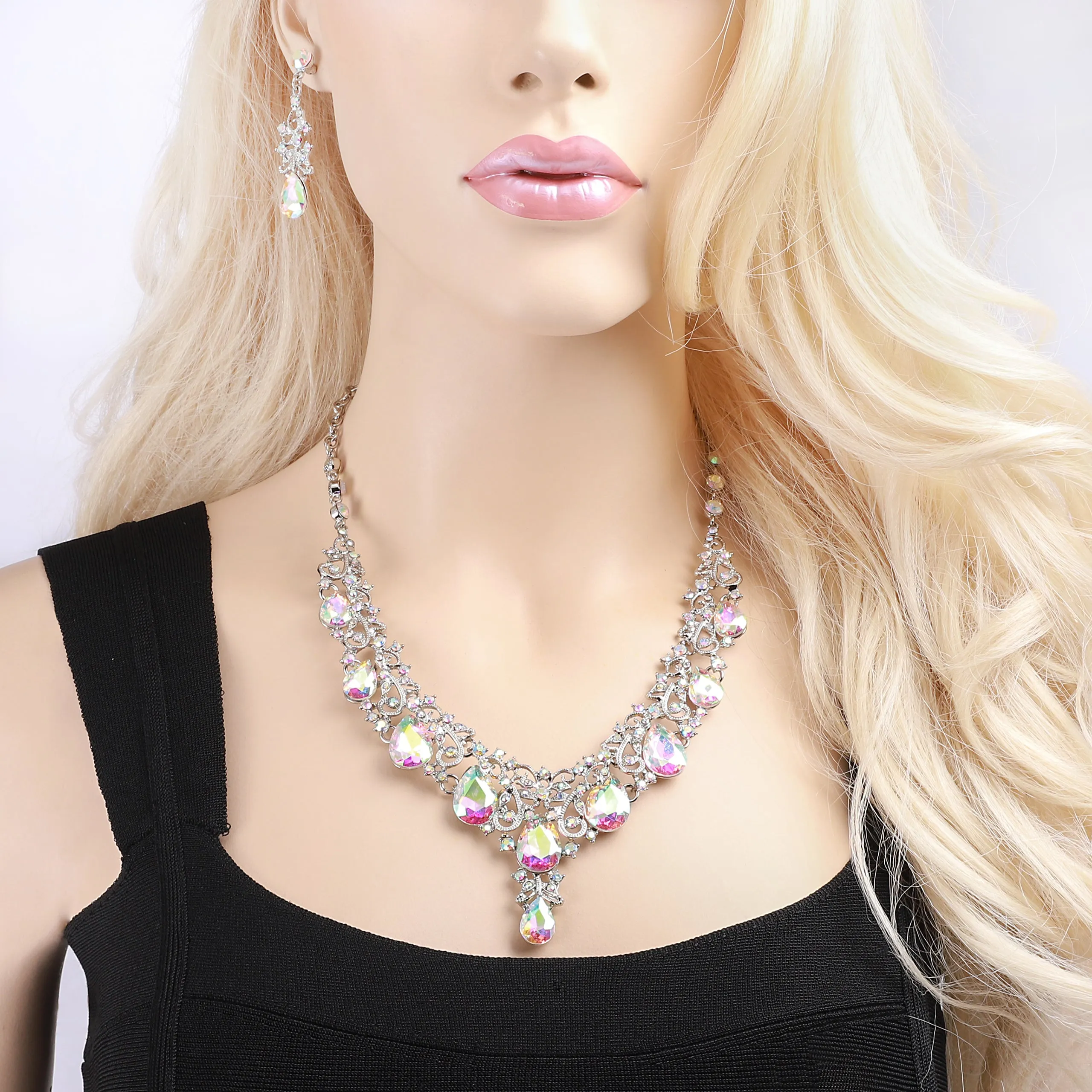 Amalfi Rhinestone Vine Necklace & Earring Set