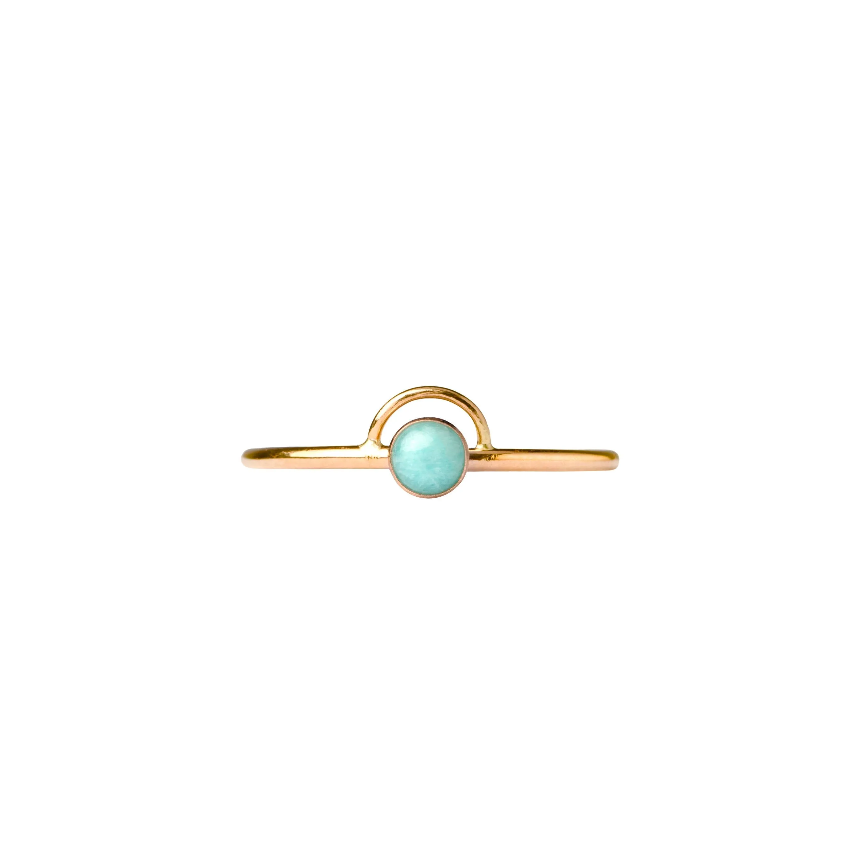 Amazonite Arc 14k Gold Fill Ring Handmade Stacking Sun Ring