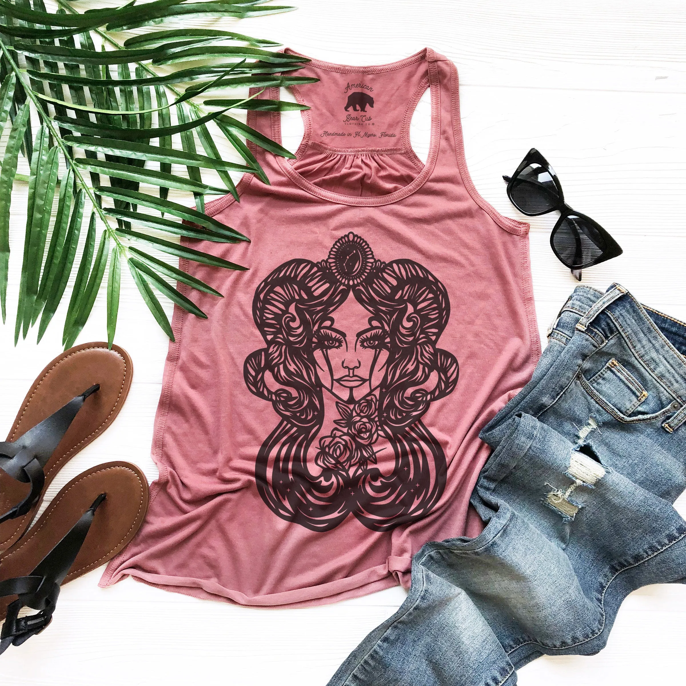 Aries Zodiac & Astrology flowy racerback tank tops