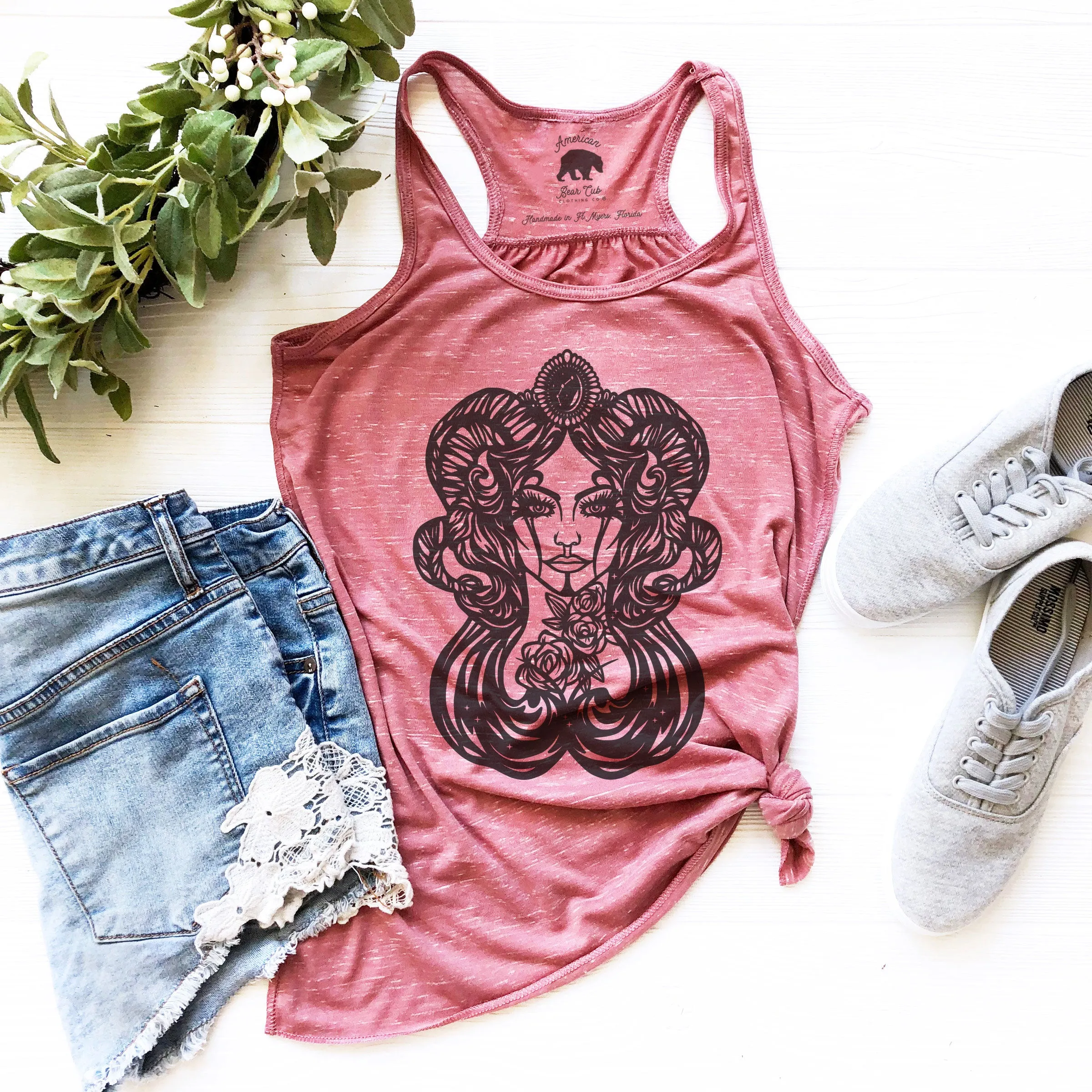 Aries Zodiac & Astrology flowy racerback tank tops