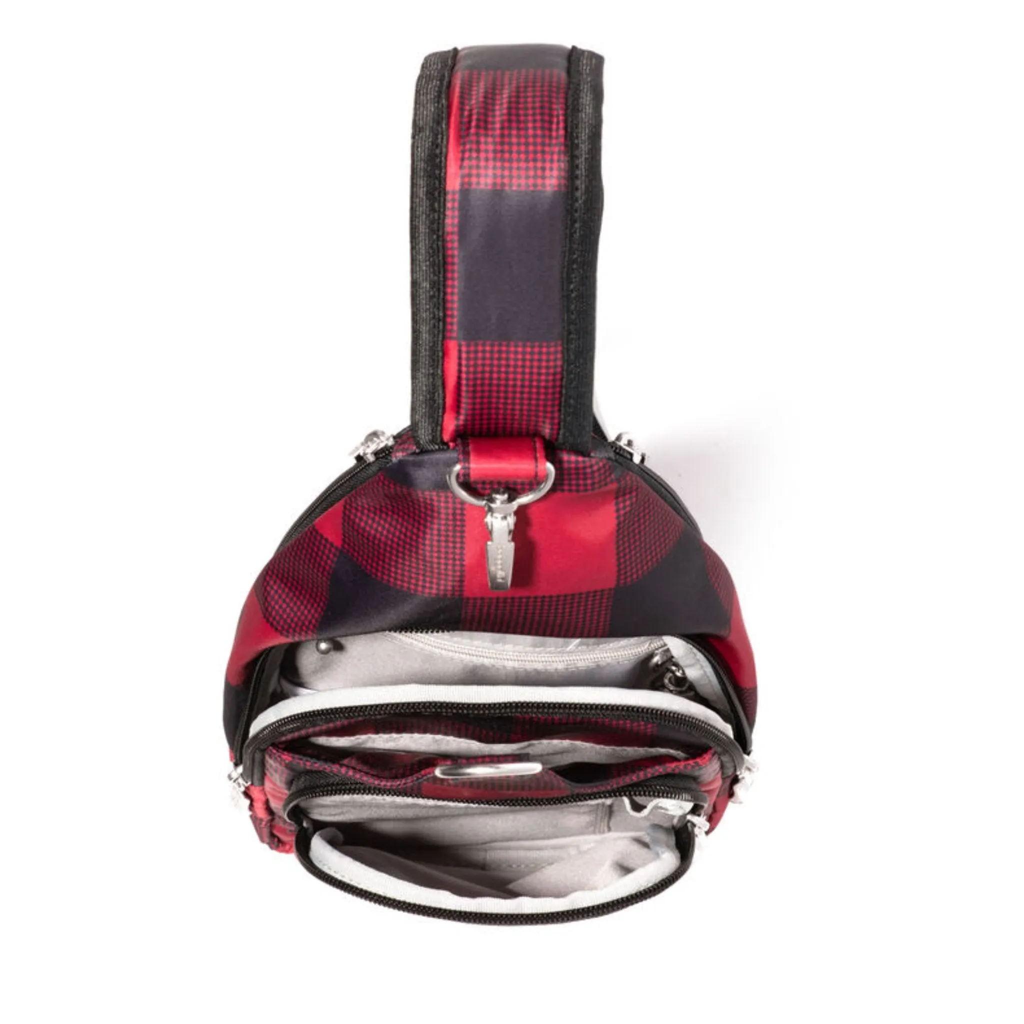 Baggallini Central Park Sling - Red Buffalo Plaid