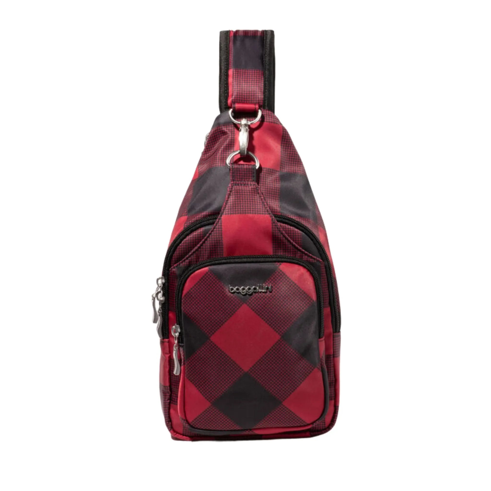 Baggallini Central Park Sling - Red Buffalo Plaid