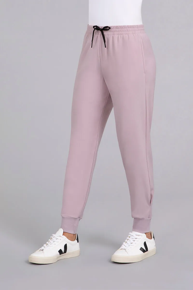 Bamboo Fleece Pleat Hem Jogger | Lilac