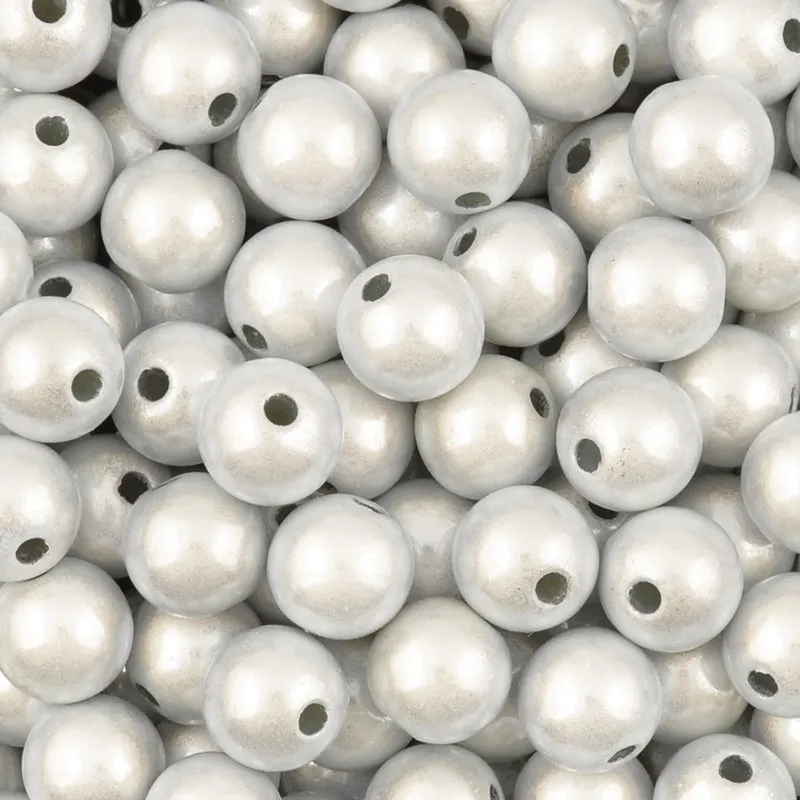 Beads-8mm Miracle Beads-Round-White-Quantity 20 Loose Beads