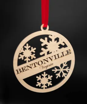 Bentonville, Virginia 3.5a?? Wooden Ornament with Ribbon