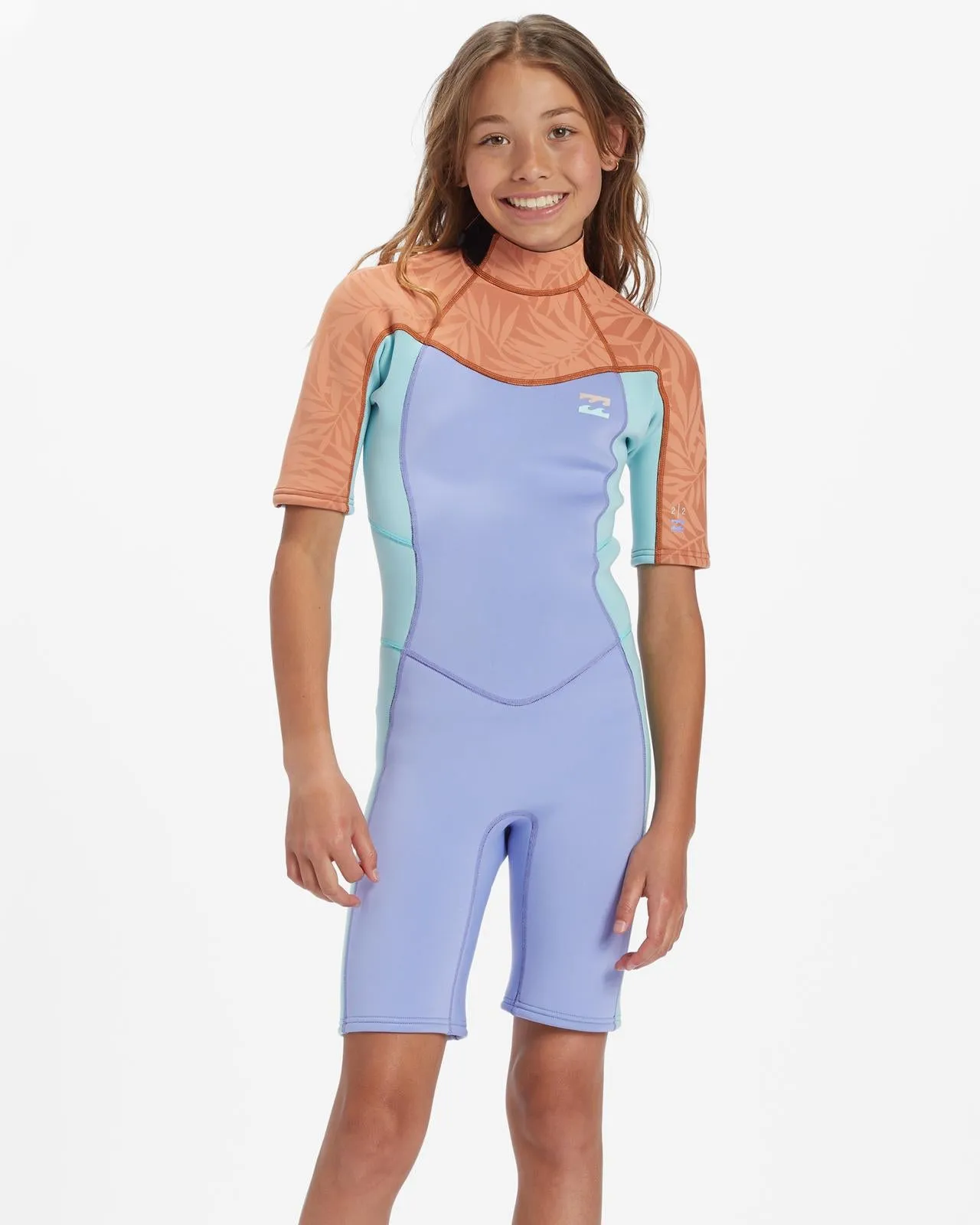 Billabong Kids 2mm Foil Back Zip Short Sleeve Shortie Springsuit Wetsuit