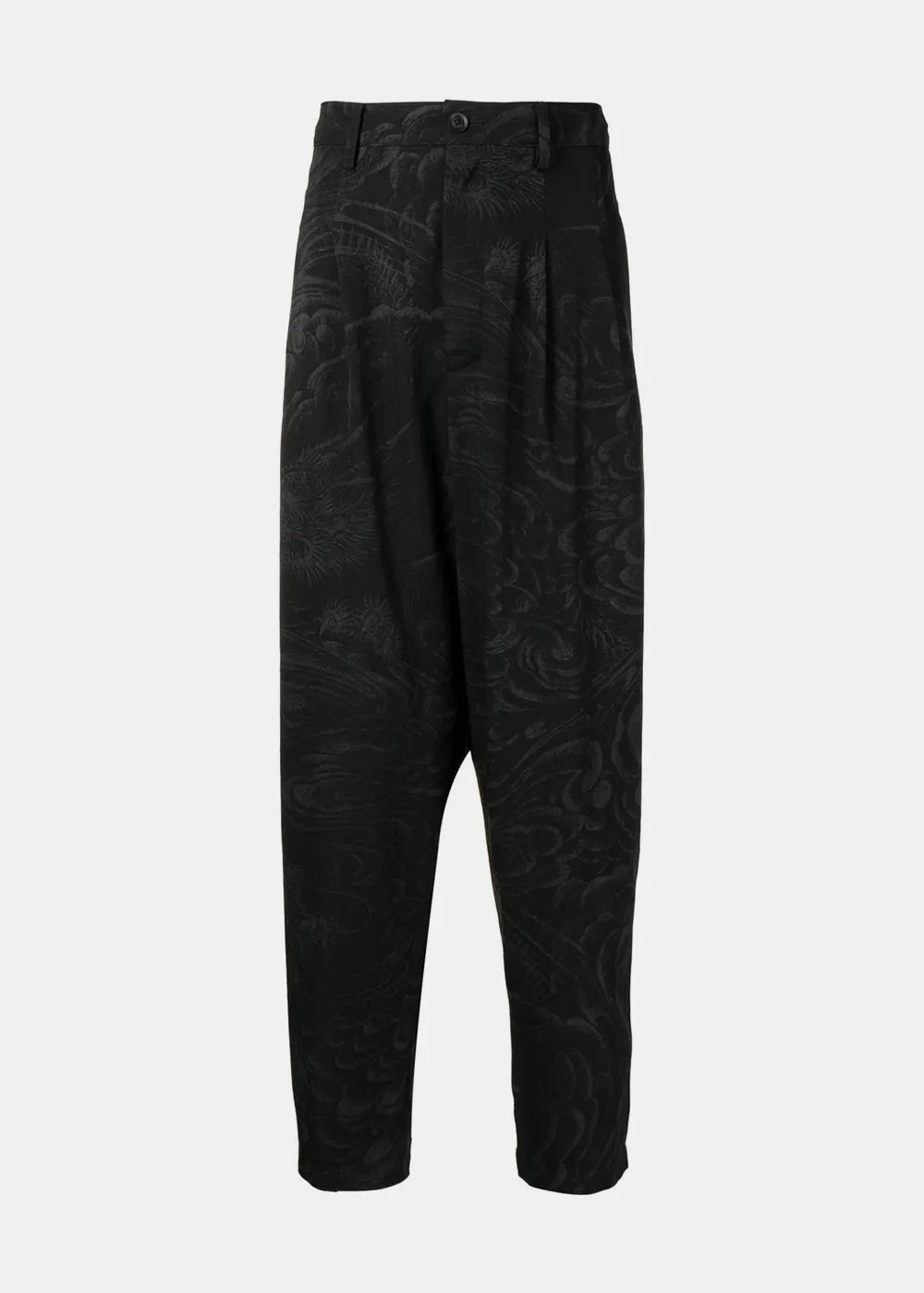 Black Dragon Print Pants