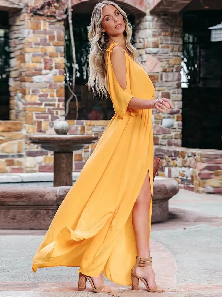 Boho Summer Chiffon V-Neck Tunic Dress