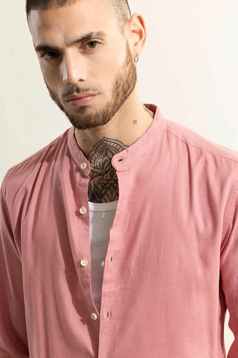 Classic Mandarin Pink Shirt