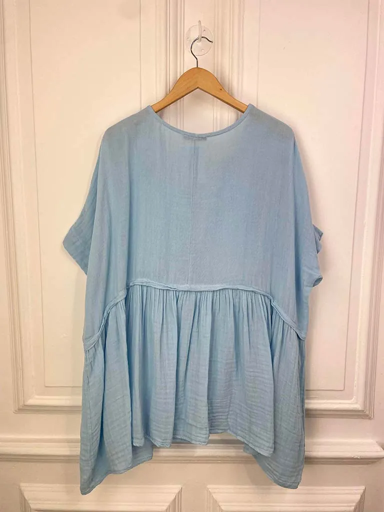 Cotton Smock Tunic - Sky