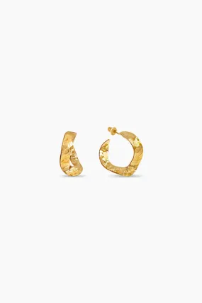 Curvy Hammered Hoop Earrings