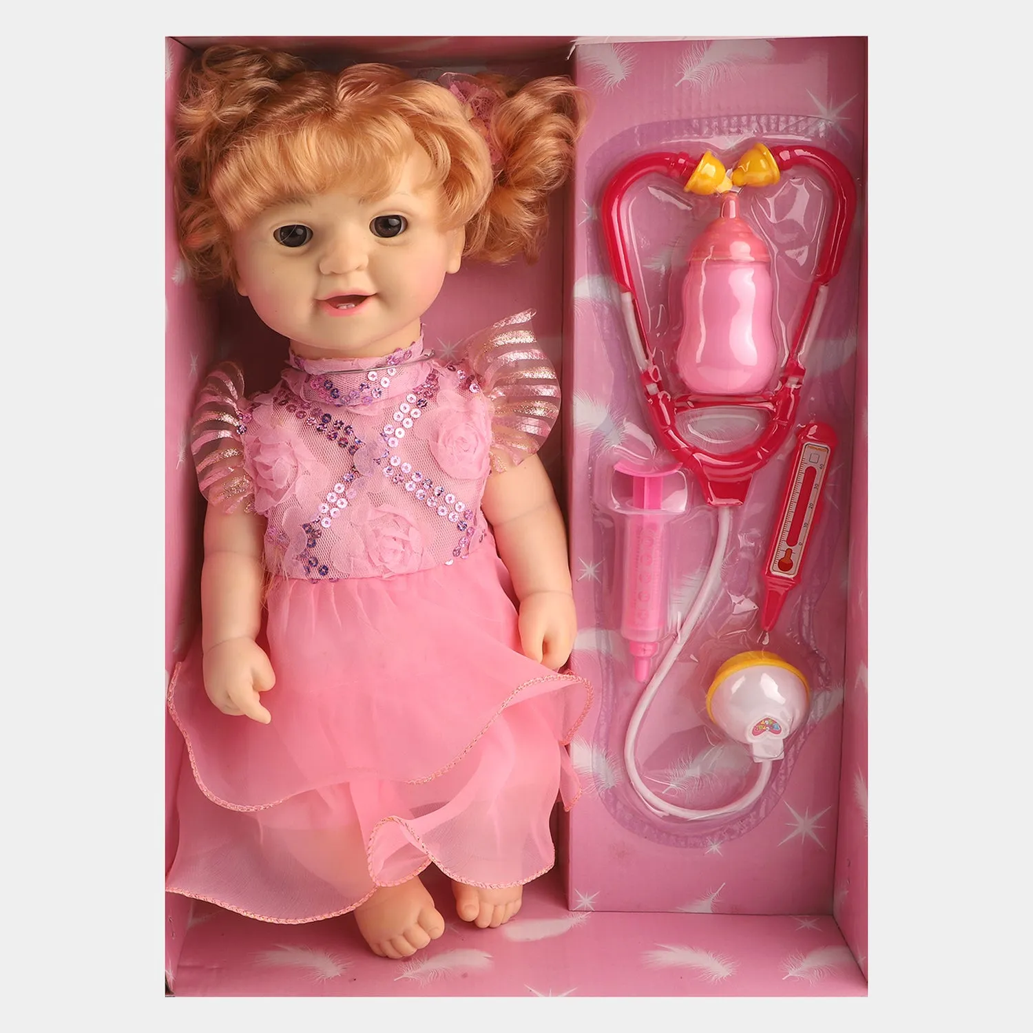 CUTE DOLL FACE MOVING DOLL & DOCTOR SET TOY