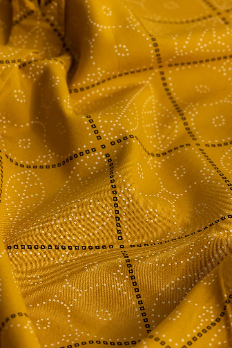 Dotted Leaf Motif Yellow Shirt