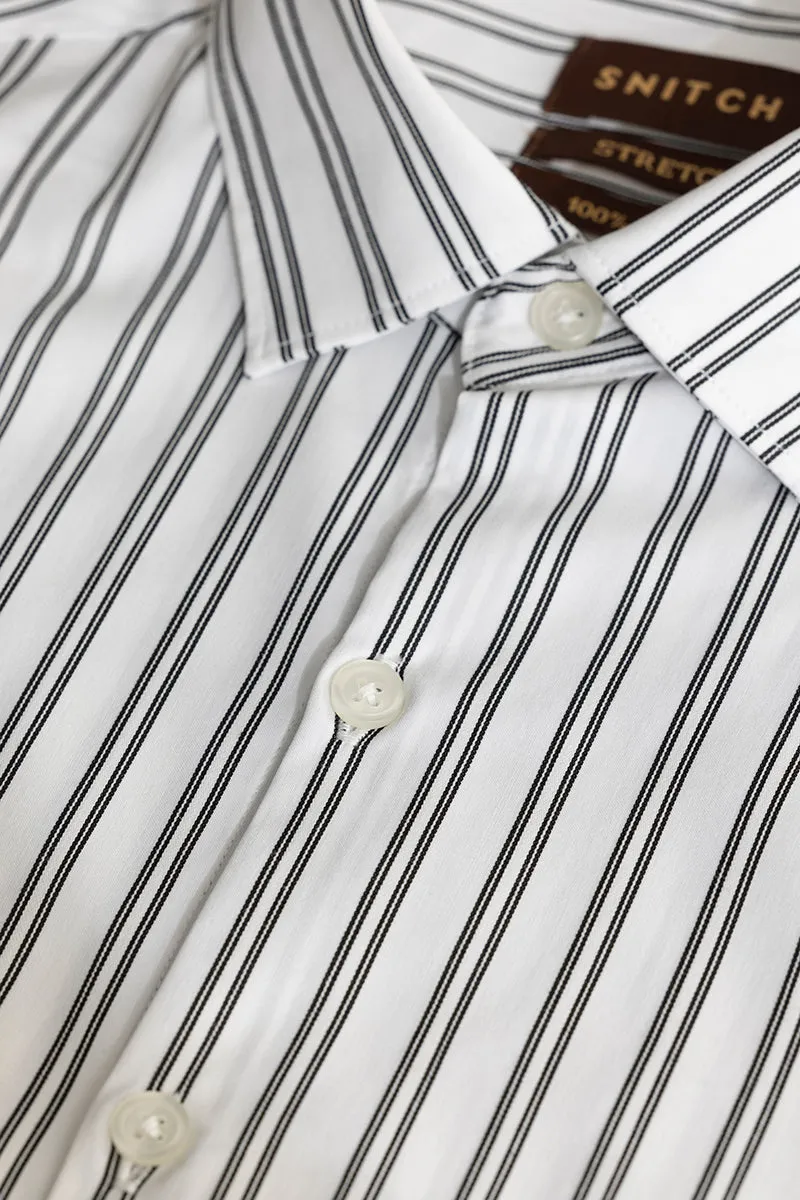 Dual Stripe Line White Shirt