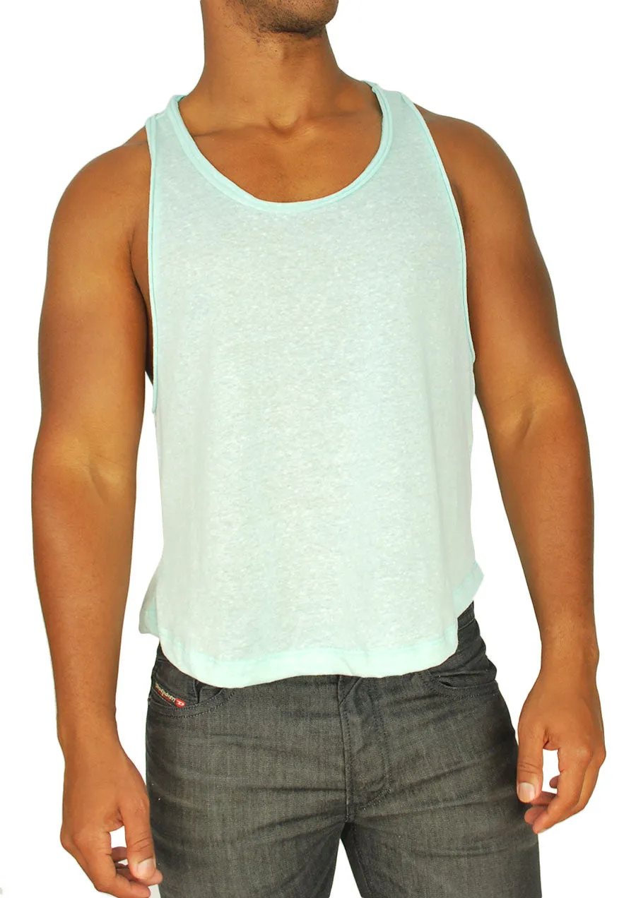 Extreme Racerback Tank w/ Cut-edge Detail (Aqua)