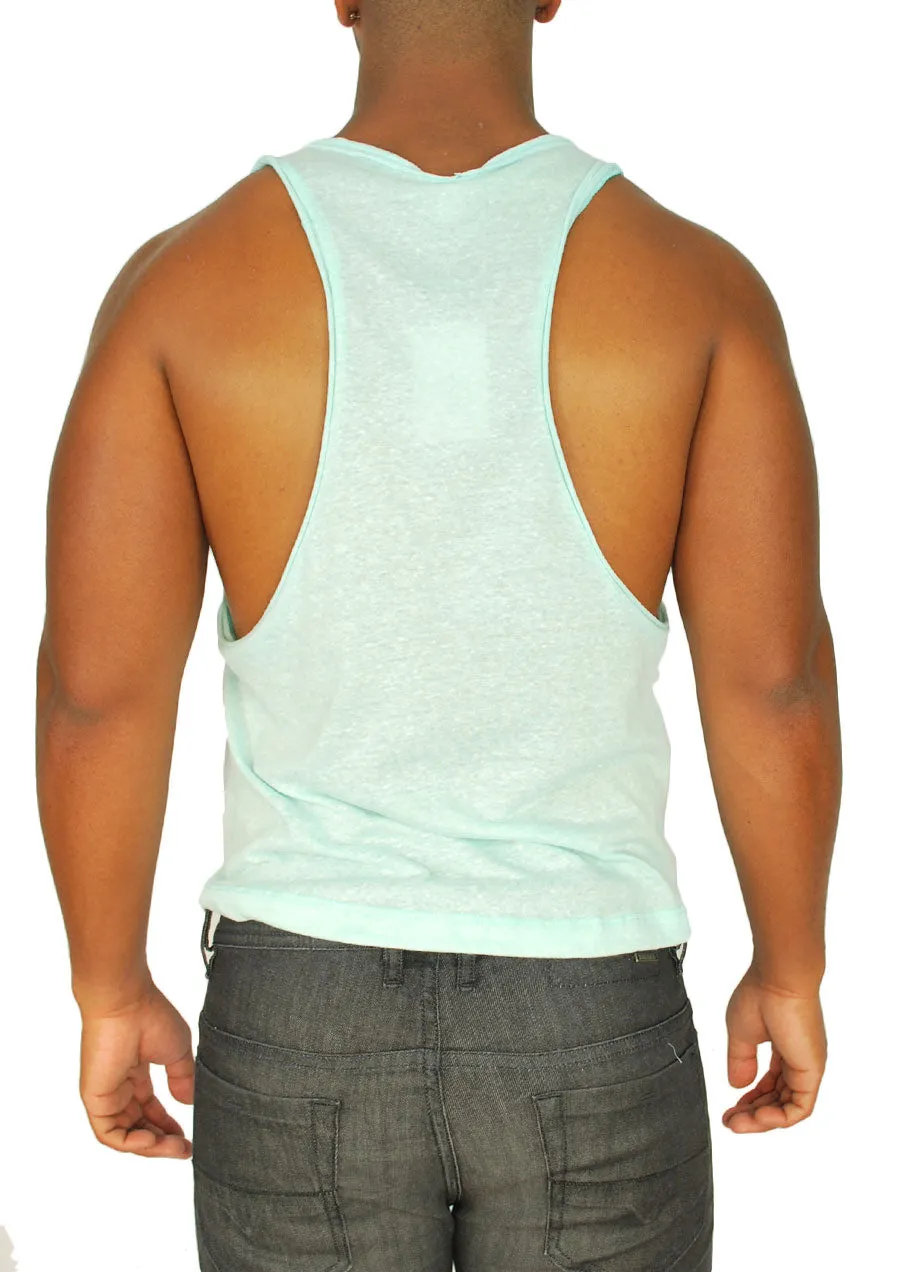 Extreme Racerback Tank w/ Cut-edge Detail (Aqua)