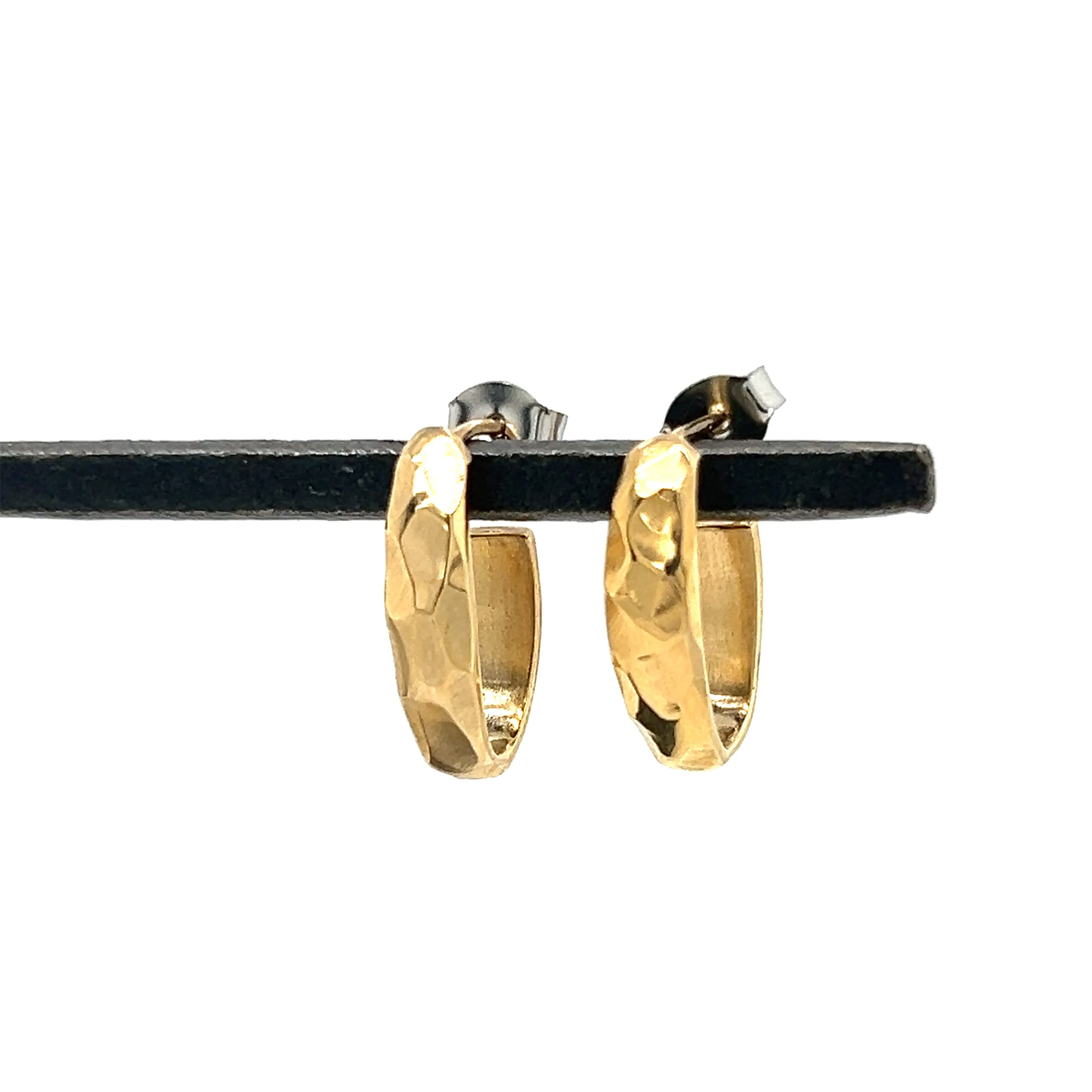 Facet Link Studs- 14k Yellow Gold