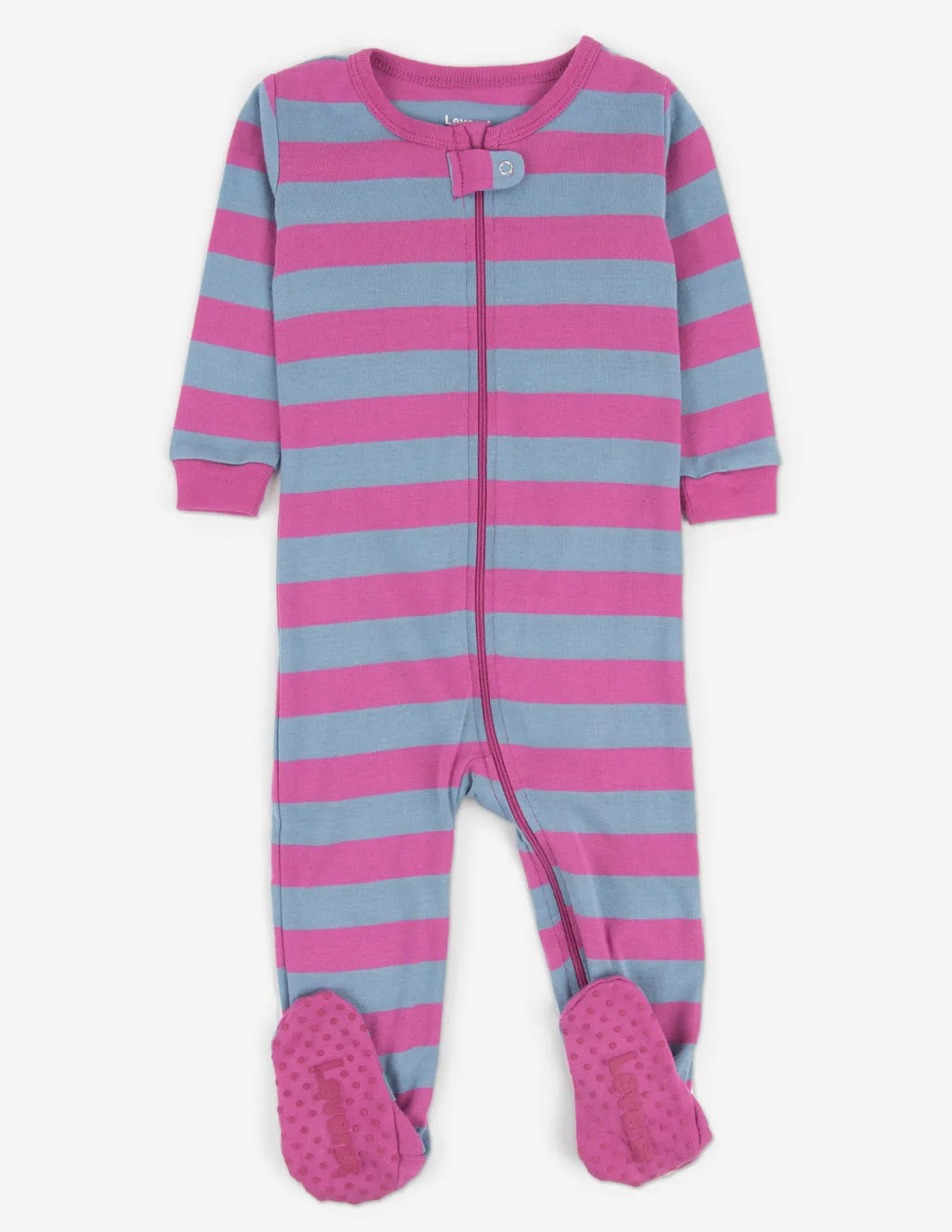 Footed Purple Stripes Pajamas