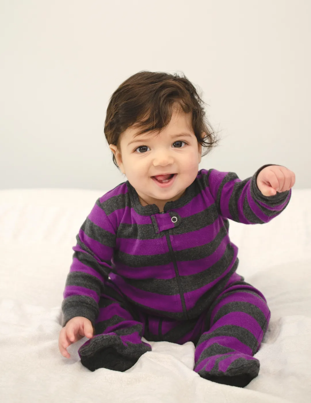 Footed Purple Stripes Pajamas