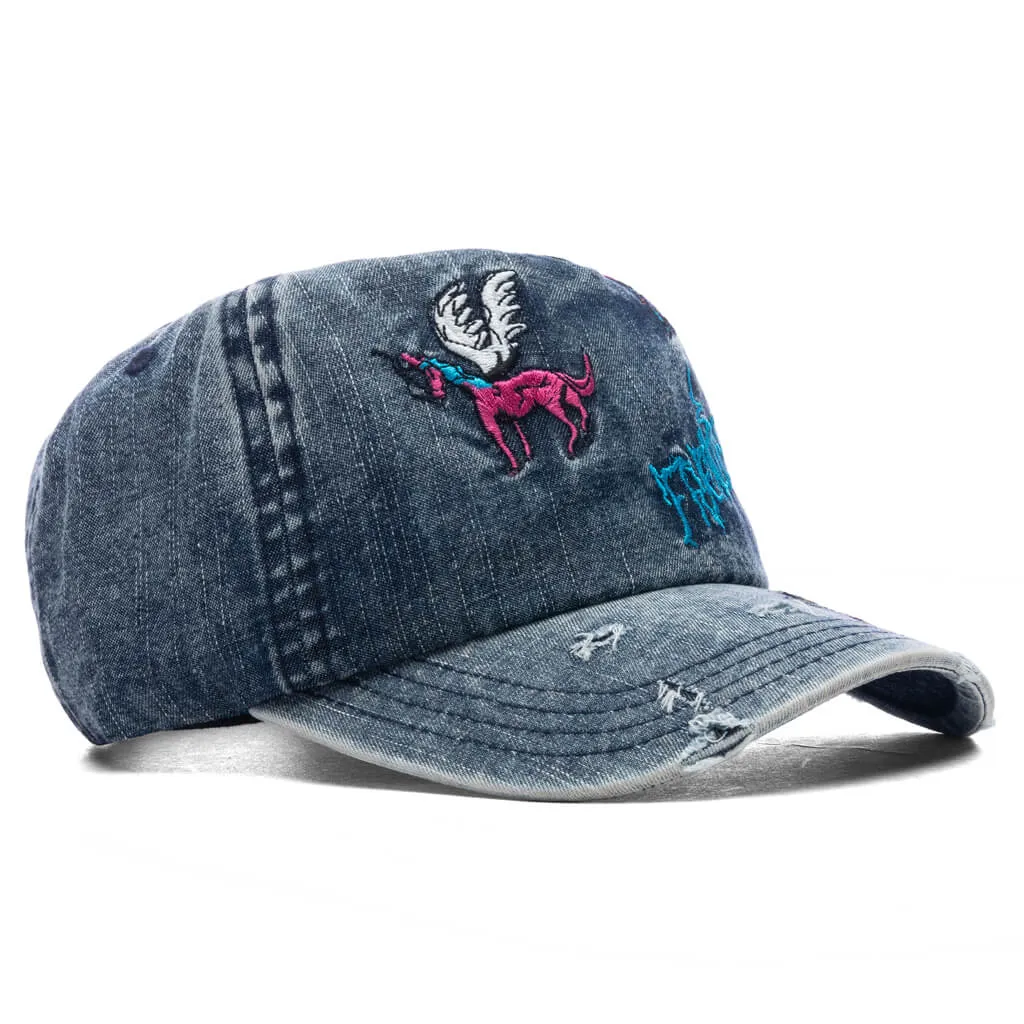 Friends Distressed Denim Cap - Distressed Denim