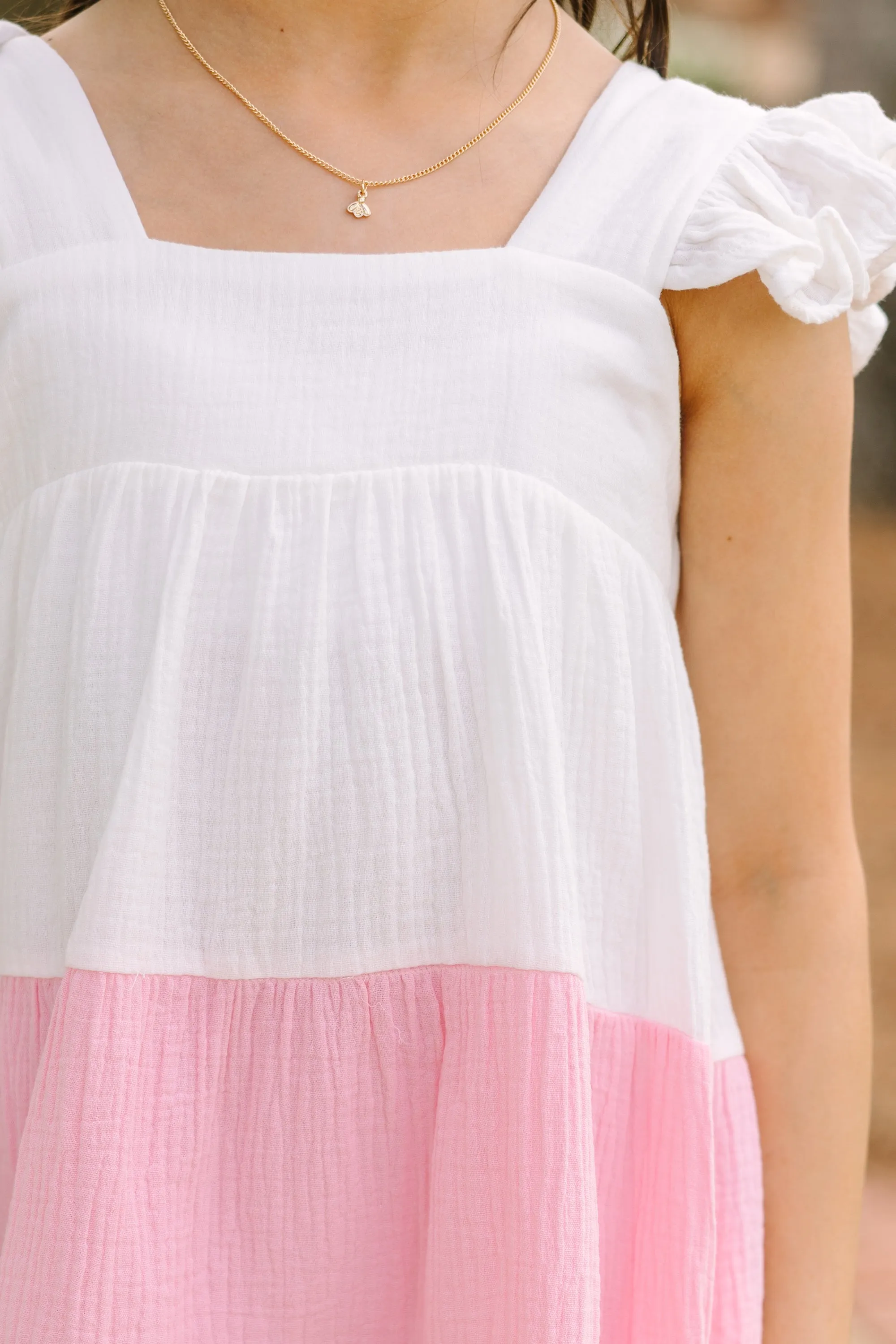 Girls: Feeling So Sweet Pink Colorblock Dress