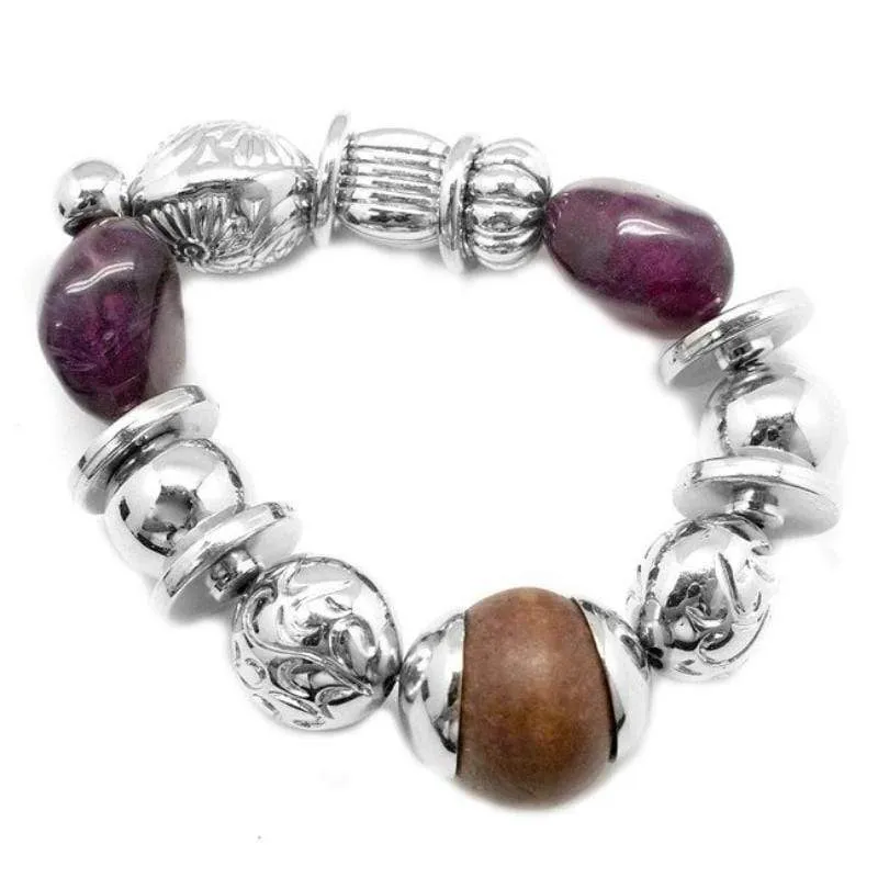 Glass Half Full Purple Stretchy Bracelet