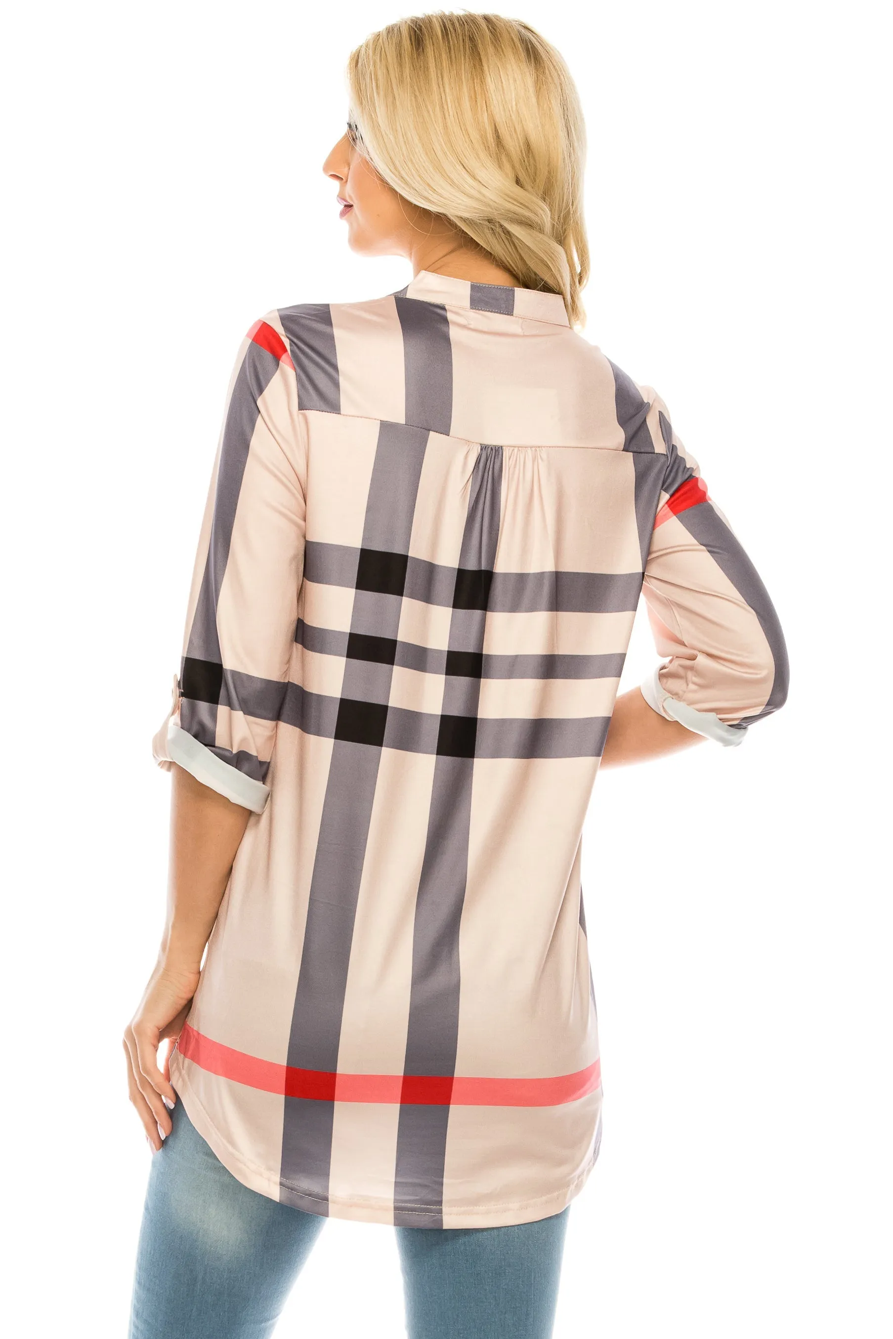 Haute Edition Women's 3/4 Sleeve Tunic Tops S-3X. Plus size available.