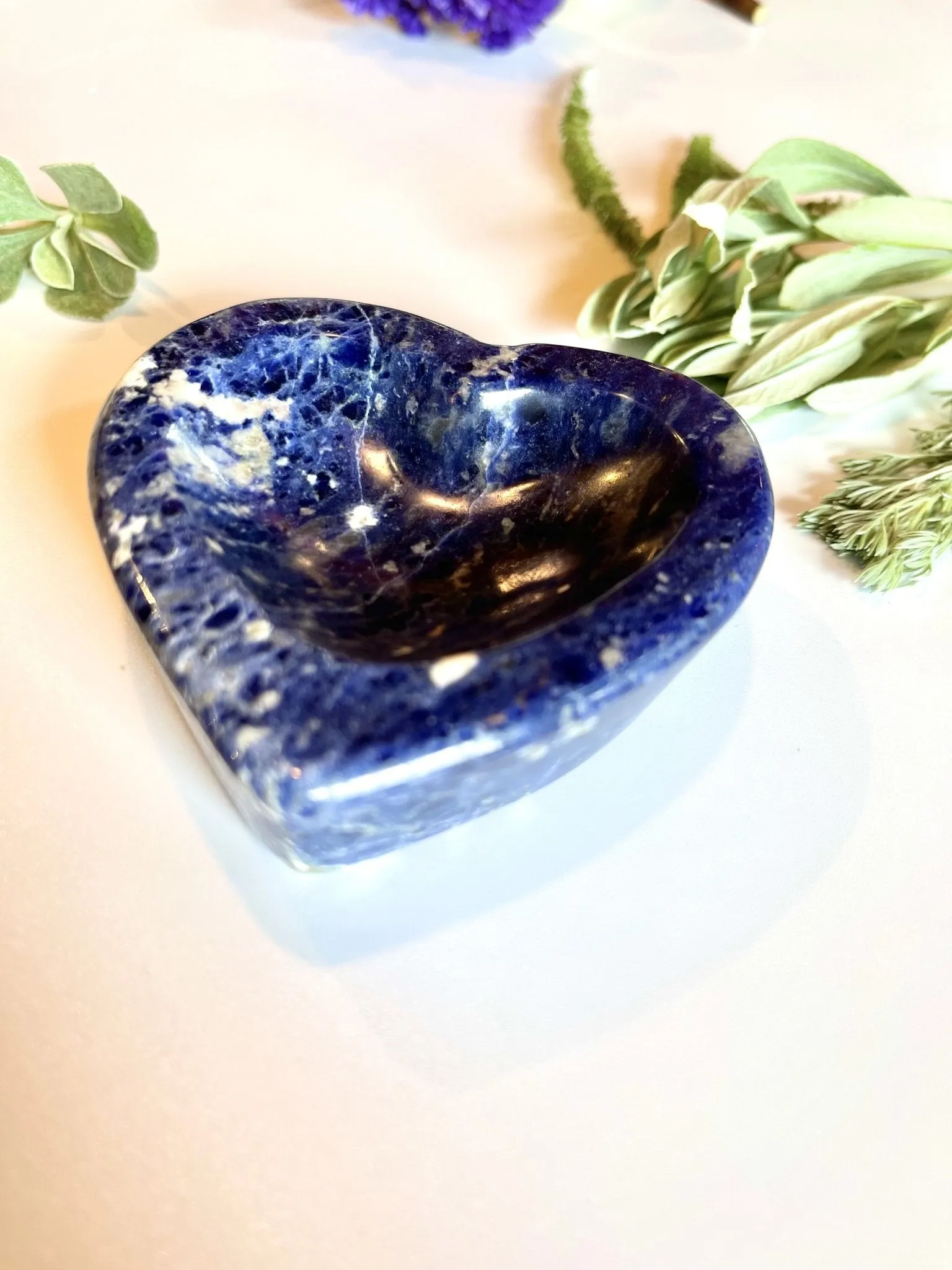 Indigo Blue White Heart Sodalite Dish