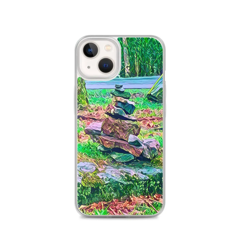 iPhone Case with Zen Rock Stacking Art Photo. Phone Protector with Stone Tower. Perfect Gift.