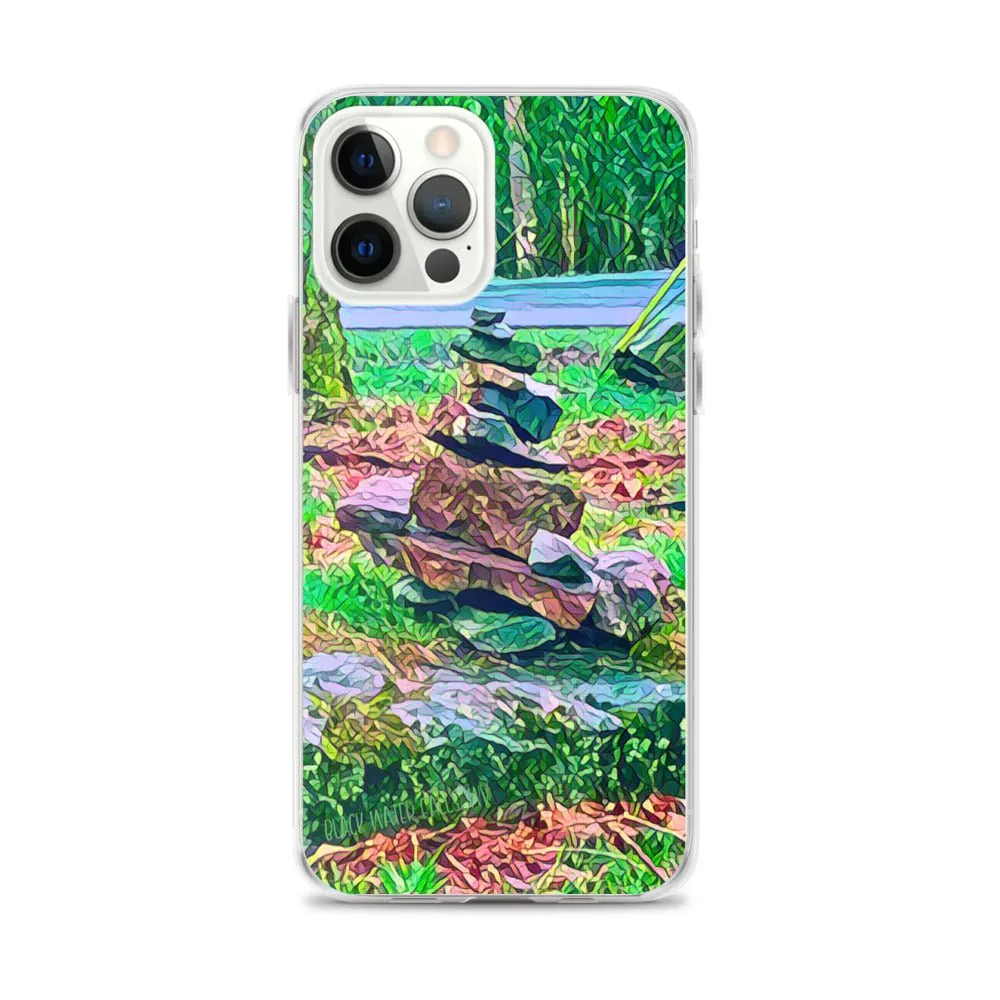 iPhone Case with Zen Rock Stacking Art Photo. Phone Protector with Stone Tower. Perfect Gift.