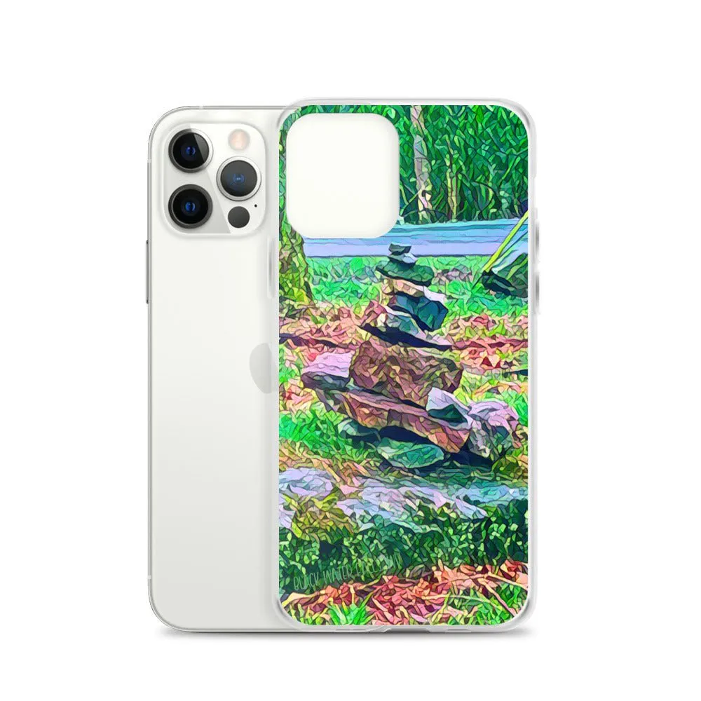 iPhone Case with Zen Rock Stacking Art Photo. Phone Protector with Stone Tower. Perfect Gift.