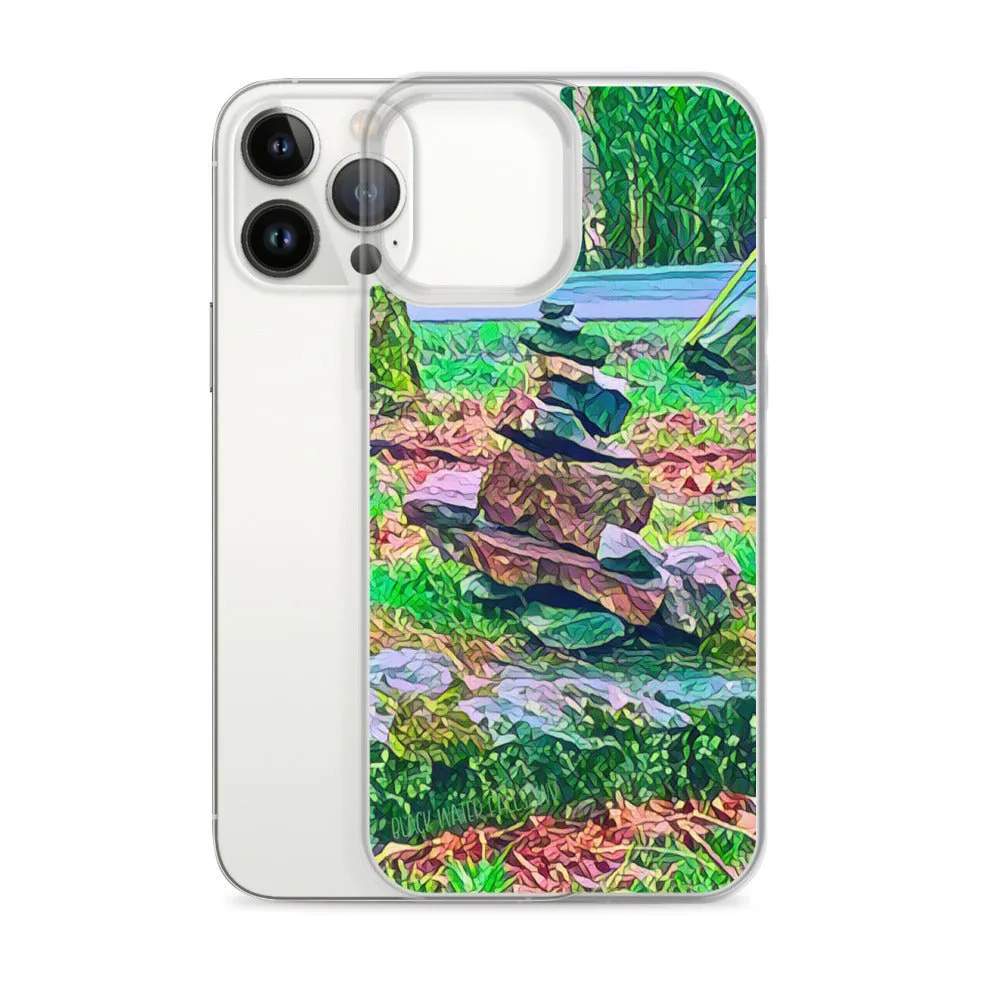 iPhone Case with Zen Rock Stacking Art Photo. Phone Protector with Stone Tower. Perfect Gift.