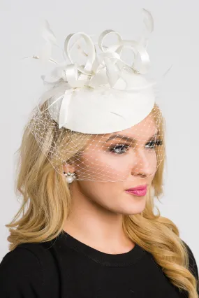 Juliet Felt Fascinator - Pearl White