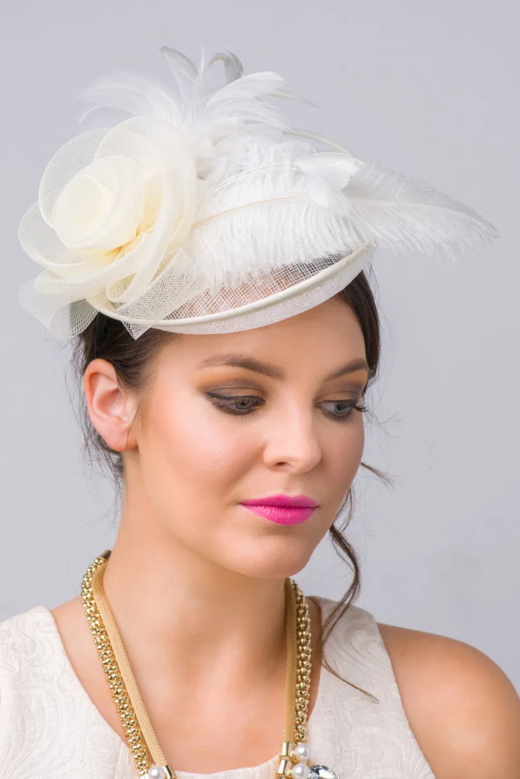 Kate Fascinator - Pearl White