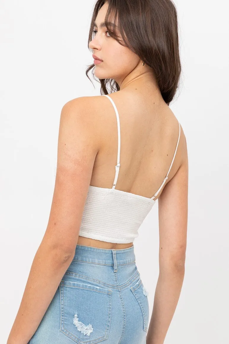 Lacie Woven Bralette- White