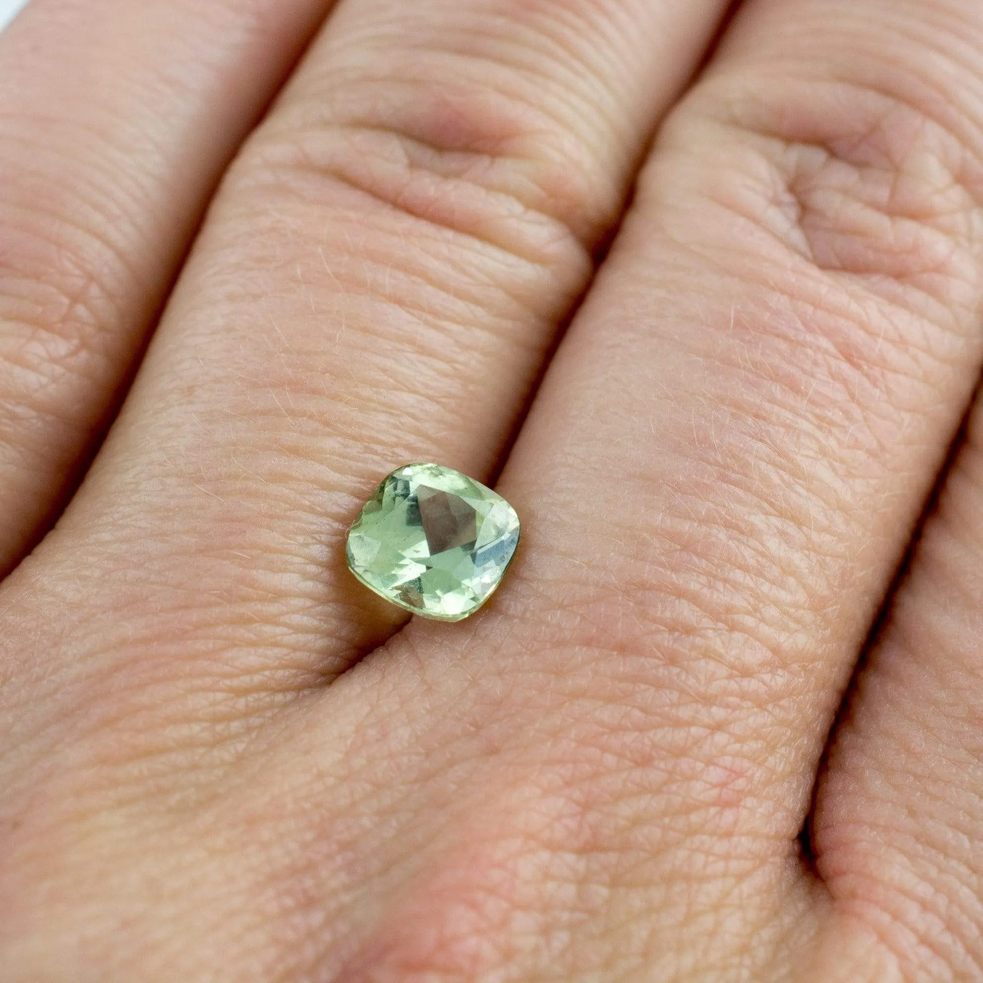 Large Green Fair Trade Montana Sapphire Half Bezel Solitaire Engagement Ring