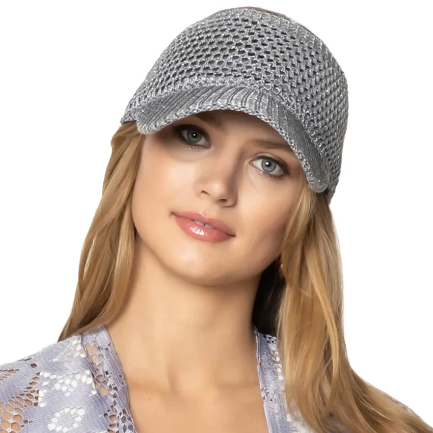 Lurex Metallic Visor Sun Hat