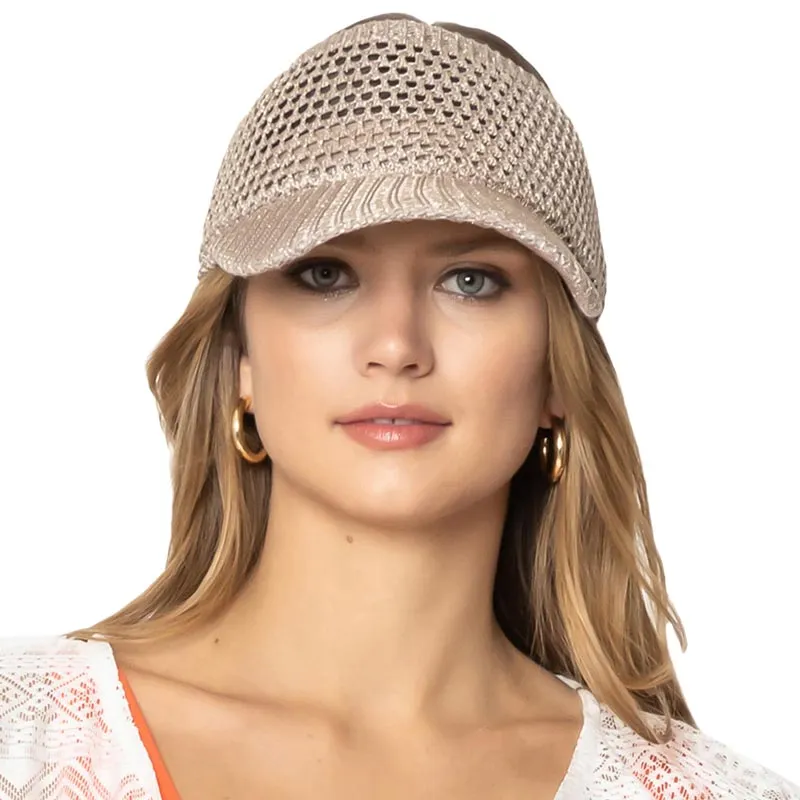 Lurex Metallic Visor Sun Hat